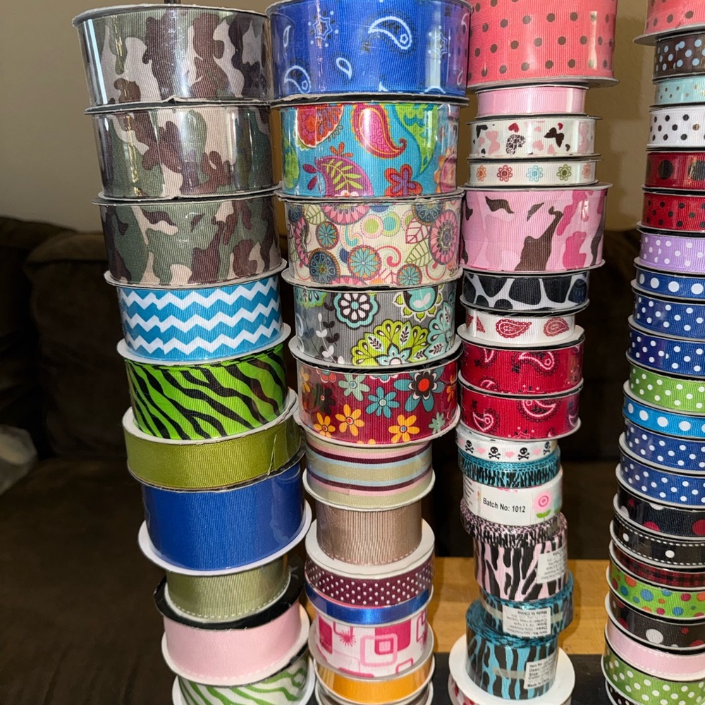 Mixed Decorative Ribbon Bundle - Assorted Colors and Patterns - Picture 2 of 4